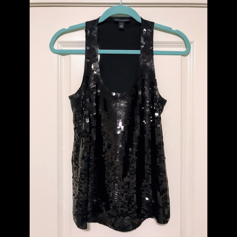 Banana Republic Sequin & Satin Top